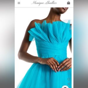 Monique Lhullier Teal Ball Gown